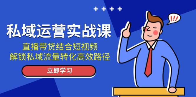 私域运营实战课：直播带货结合短视频，解锁私域流量转化高效路径-清创圈