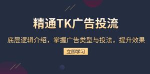 精通TK广告投流：底层逻辑介绍，掌握广告类型与投法，提升效果-优创圈