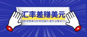 0手续费，美元秒转回国内。额外白赚30刀-优创圈
