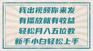 不剪辑不直播不露脸，有播放就有收益，轻松月入五位数，新手小白轻松上手-优创圈