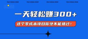 零成本入门！简单几步开启一天300+的赚钱之路！-优创圈