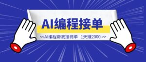 AI编程帮我接商单， 1天赚2000-优创圈