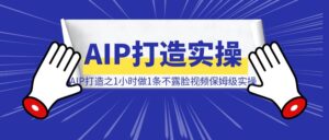 AIP打造之1小时做1条不露脸视频保姆级实操教程-优创圈