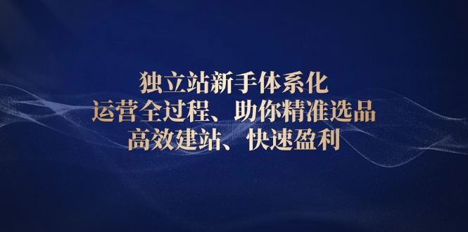 独立站新手体系化 运营全过程，助你精准选品、高效建站、快速盈利-速富圈