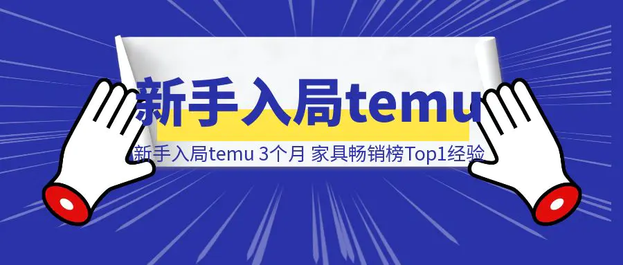 图片[1]-新手入局temu 3个月 登顶家具畅销榜Top1经验分享-清创圈