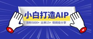 涨粉5000+，出单15+，从小白到 AIP 我做对了什么-优创圈