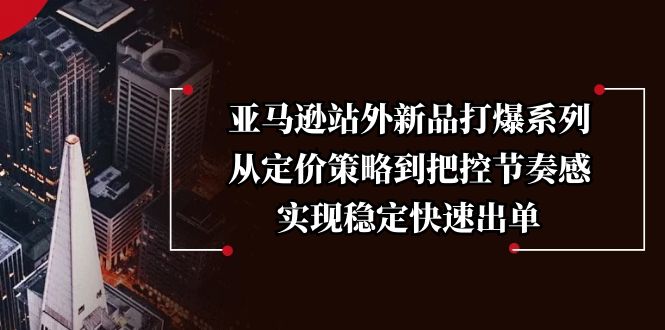 亚马逊站外新品打爆系列，从定价策略到把控节奏感，实现稳定快速出单-云创优业