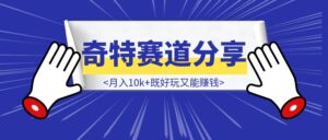 月入10K+既能玩又能赚钱的奇特赛道分享-优创圈