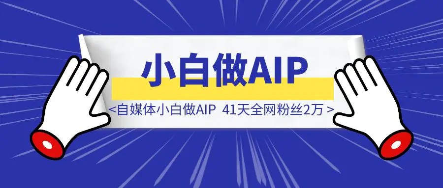 图片[1]-自媒体小白做AIP，41天全网粉丝2万-轻创圈