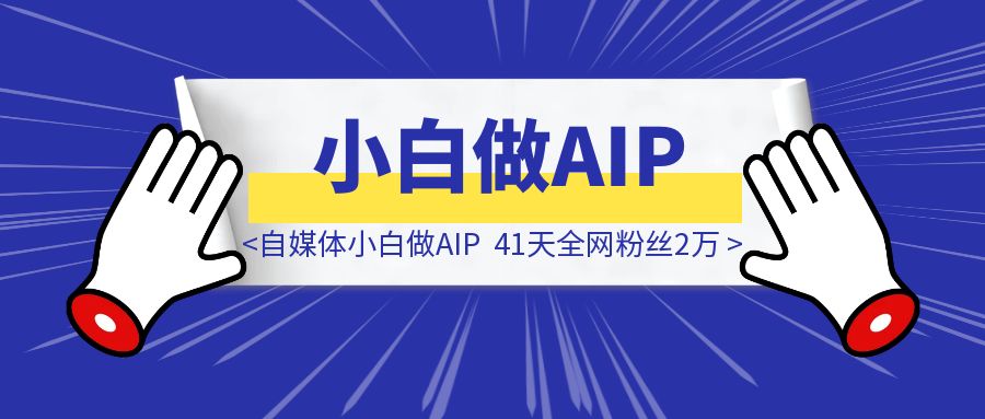 自媒体小白做AIP，41天全网粉丝2万-轻创圈