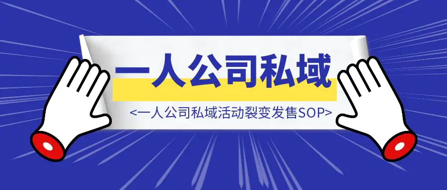 图片[1]-一人公司私域活动裂变发售SOP-优创圈