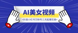 抖音小红书万粉号三天起爆实操，ai美女视频喂饭教程-优创圈