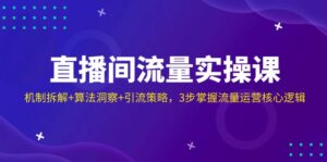 直播间流量实操课:机制拆解+算法洞察+引流策略,3步掌握流量运营核心逻辑-优创圈
