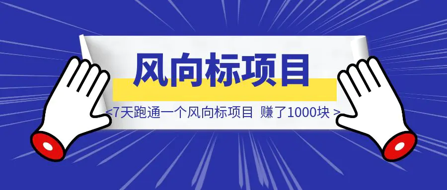 图片[1]-7天跑通一个风向标项目，赚了1000块-威虎科创