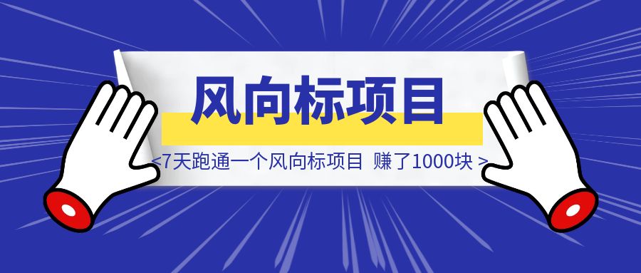7天跑通一个风向标项目，赚了1000块-伙伴笔记