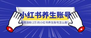 两周涨粉 2万 的小红书养生账号怎么做？-优创圈