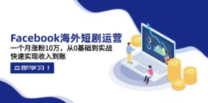 Facebook海外短剧运营：一个月涨粉10万，从0基础到实战，快速实现收入到账-优创圈