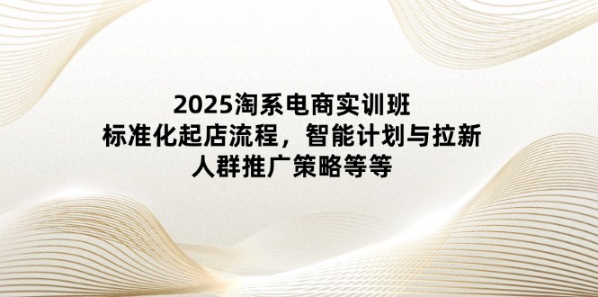 2025淘系电商实训班：标准化起店流程，智能计划与拉新，人群推广策略等等