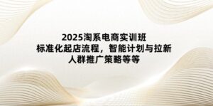 2025淘系电商实训班:标准化起店流程,智能计划与拉新,人群推广策略等等-优创圈
