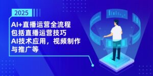 2025AI+直播运营全流程，包括直播运营技巧，AI技术应用，视频制作与推广等-优创圈