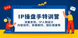IP操盘手特训营，流量变现、IP人物设计、内容创作、剪辑制作、团队搭建等-优创圈
