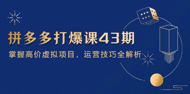 拼多多打爆课第 43 期，掌握高价虚拟项目，运营技巧全解析（15节）-取盛轻创