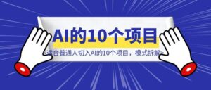 适合普通人切入AI的10个项目,模式拆解-优创圈
