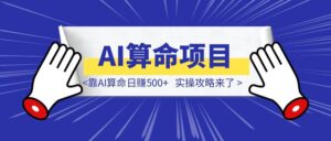 不露脸、不卖课，靠AI算命日赚500+，实操攻略来了！-优创圈