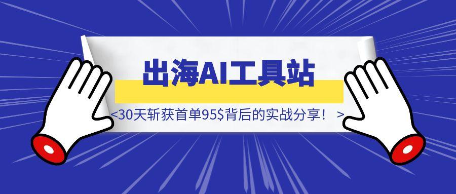 从0到1打造出海AI工具站，30天斩获首单95$背后的实战分享！