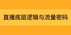 直播底层逻辑与流量密码：定位模型+案例拆解，急速流承接与数据优化全攻略-优创圈