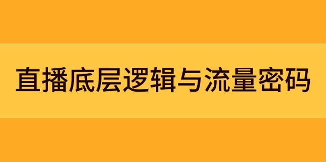 直播底层逻辑与流量密码：定位模型+案例拆解，急速流承接与数据优化全攻略-胜创圈