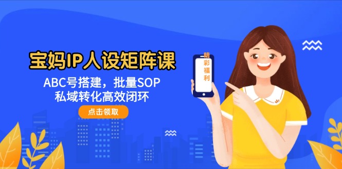 宝妈IP人设矩阵课：ABC号搭建，批量SOP，私域转化高效闭环-云创优业