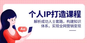 个人IP打造课程，解析成功人士套路，构建知识体系，实现全网营销变现-优创圈