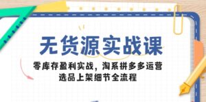 无货源实战课:零库存盈利实战,淘系拼多多运营,选品上架细节全流程-优创圈