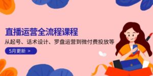 直播运营全流程课程:从起号、话术设计、罗盘运营到微付费投放等-优创圈