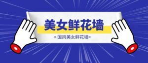 国风美女鲜花墙-优创圈