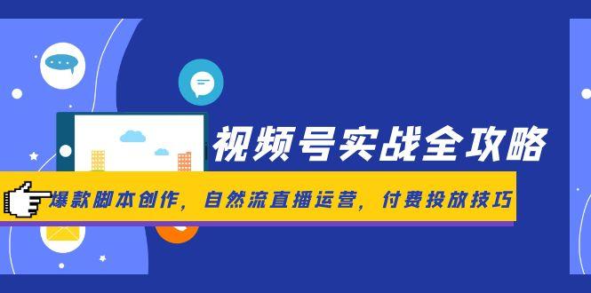 视频号实战全攻略，爆款脚本创作，自然流直播运营，付费投放技巧-胜创圈