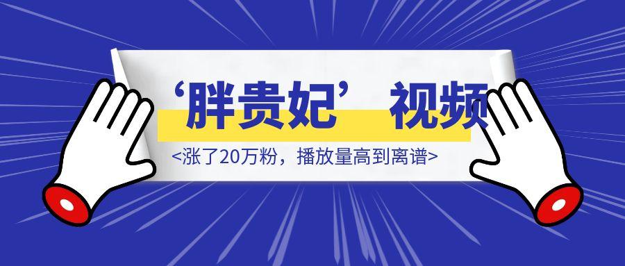 12条‘胖贵妃’视频涨了20万粉，播放量高到离谱，端午节就这样搞流量，3分钟学会！-伙伴笔记