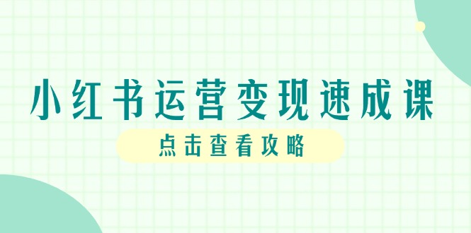 小红书运营变现速成课，账号搭建到暴力起号，个人IP全流程指南-聚创学社