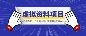 小学语文虚拟资料项目总结：从0到100，3个月团队快速盈利30w-优创圈