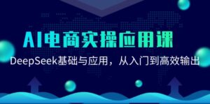 AI电商实操应用课:DeepSeek基础与应用,从入门到高效输出-优创圈