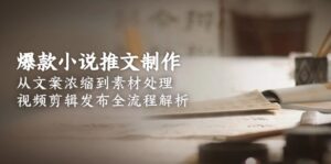 爆款小说推文制作，从文案浓缩到素材处理，视频剪辑发布全流程解析-优创圈