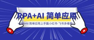 RPA+AI 简单应用上手篇（小红书-飞书多维表）-优创圈