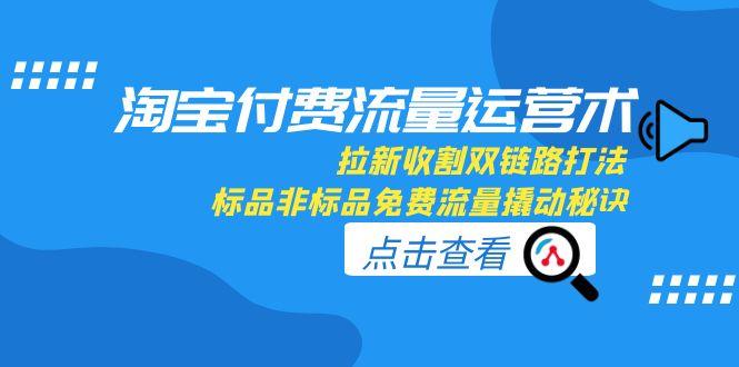 淘宝付费流量运营术，拉新收割双链路打法，标品非标品免费流量撬动秘诀-云创优业