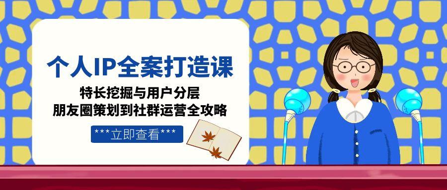 个人IP全案打造课，特长挖掘与用户分层，朋友圈策划到社群运营全攻略-胜创圈