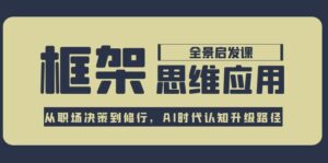 框架思维应用全景课,从职场决策到修行,AI时代认知升级路径-优创圈