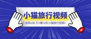 全网100 万+爆火的小猫旅行视频【保姆级教程】-优创圈