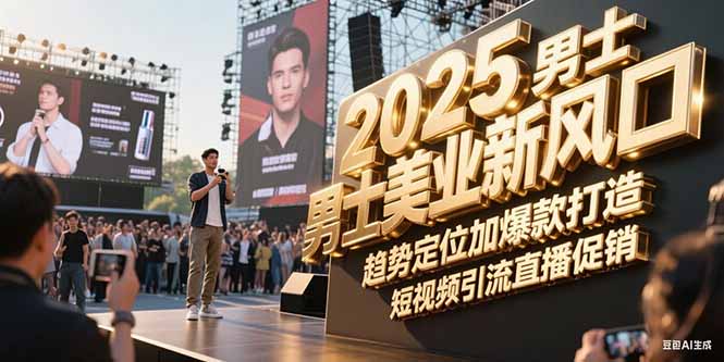 2025男士美业新风口，趋势定位加爆款打造，短视频引流直播促销-取盛轻创