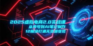 2025虚拟电商2.0实战课,从养号到AI笔记制作,12模块打通无货源变现-优创圈