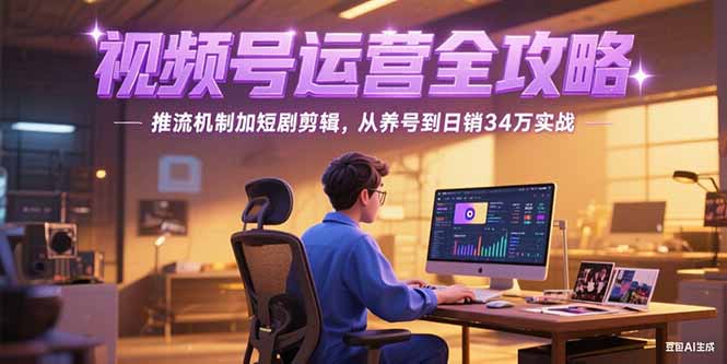 2025视频号运营全攻略，推流机制加短剧剪辑，从养号到日销34万实战-清创圈